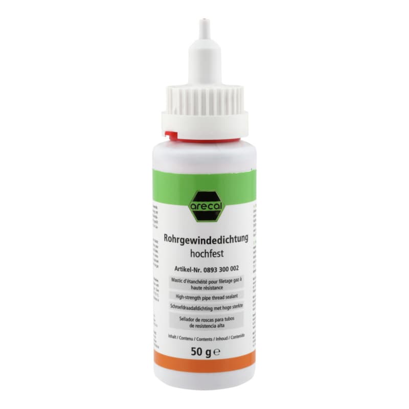 arecal high-strength pipe thread sealant, red, 50 ml