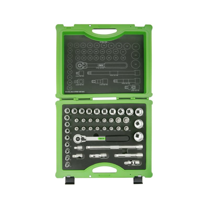 RECA socket wrench set, 1/2", 43 pieces, 1/2"