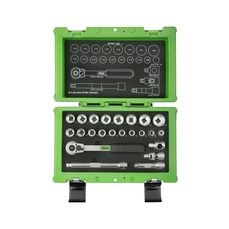 RECA socket wrench set, 3/8", 23 pieces, 3/8"
