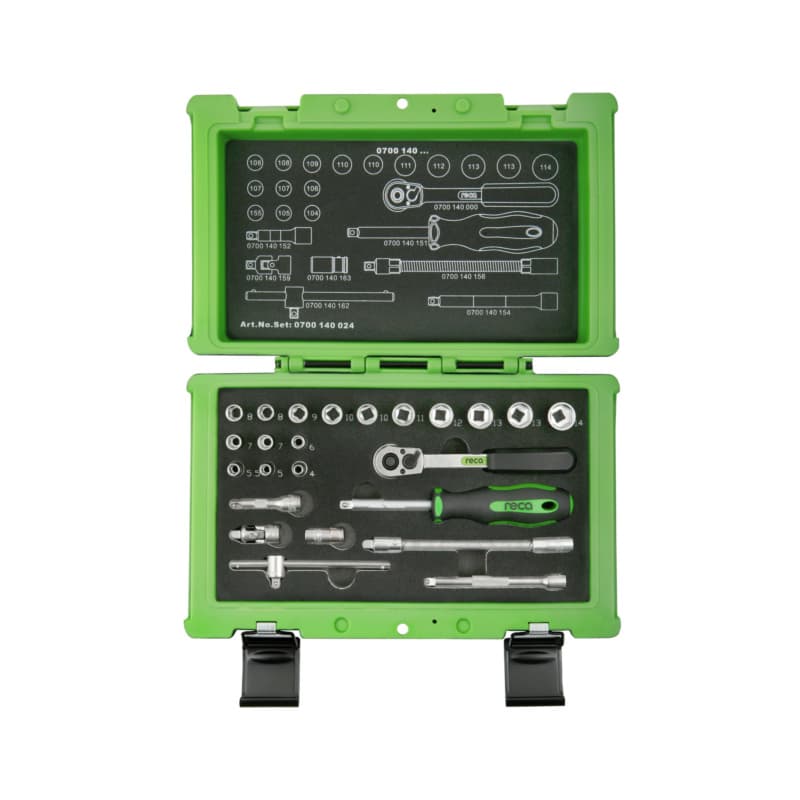 RECA socket wrench set, 1/4", 24 pieces, 1/4"
