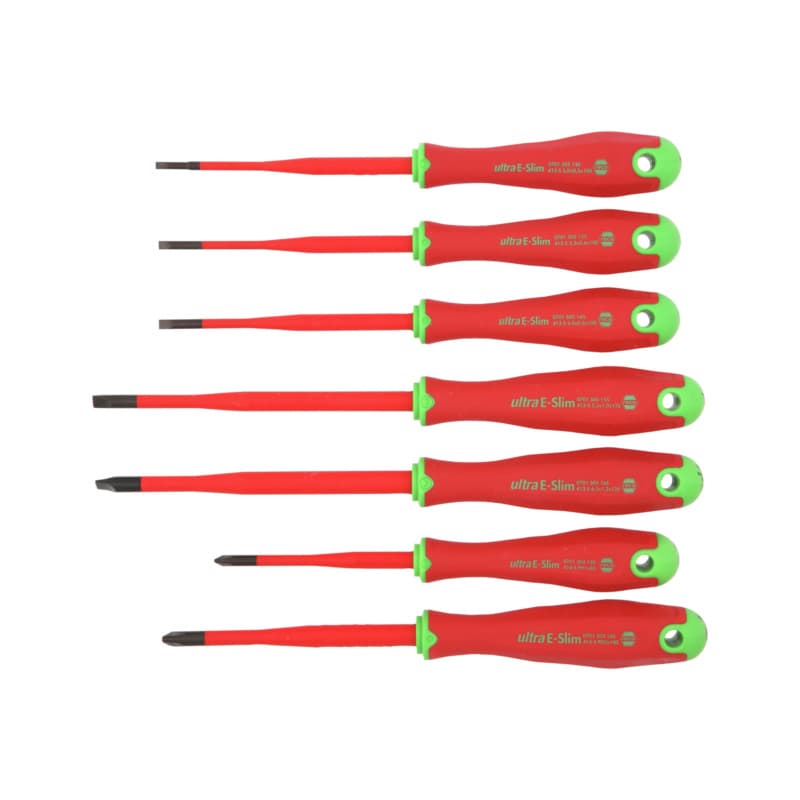RECA ultra E-Slim VDE screwdriver set, 7 pieces, PH and slotted