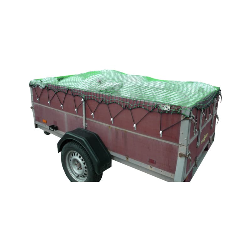 Car trailer net, 2.0x3.0m very sturdy, with rubber cord, green