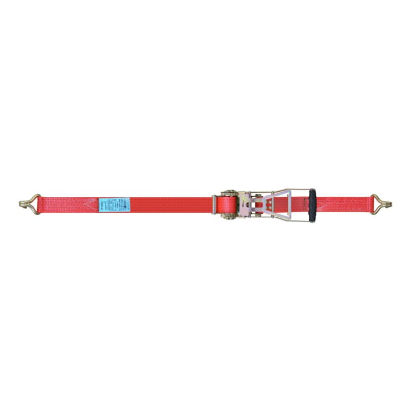 Lashing strap with claw hooks, long-lever ratchet, width 50 mm, length: 10 m