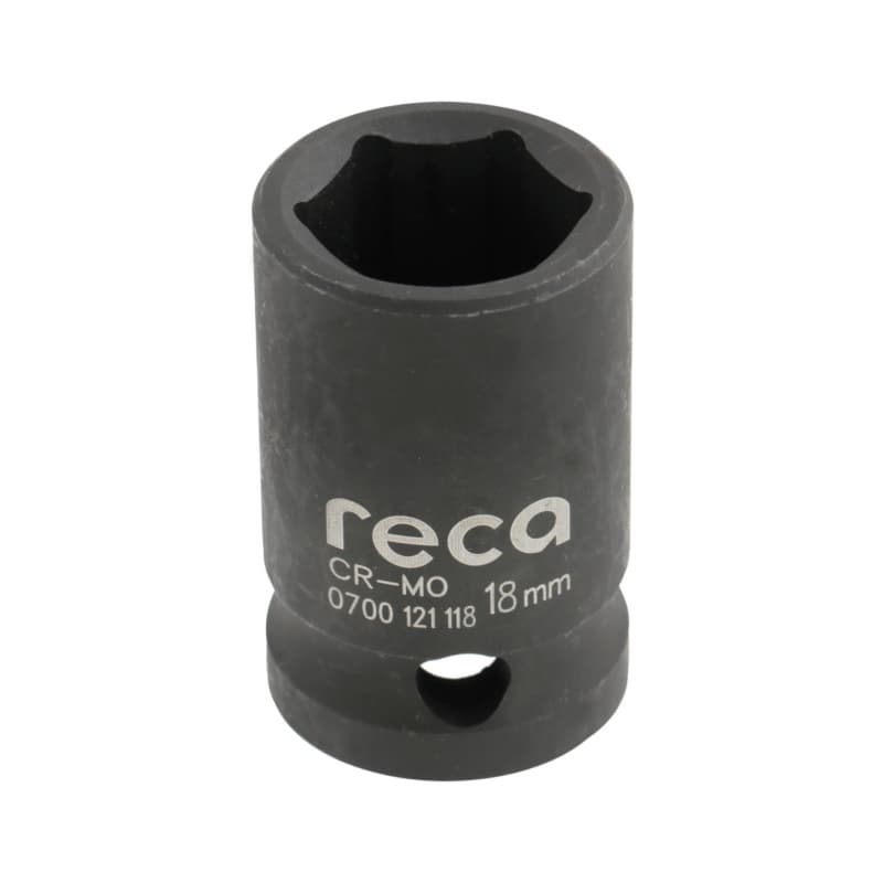 RECA impact socket wrench insert 1/2" DIN 3129 hexagonal 18 mm