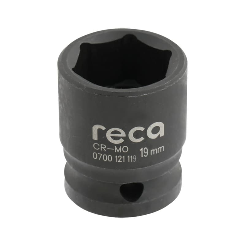 RECA impact socket wrench insert 1/2" DIN 3129 hexagonal 19 mm