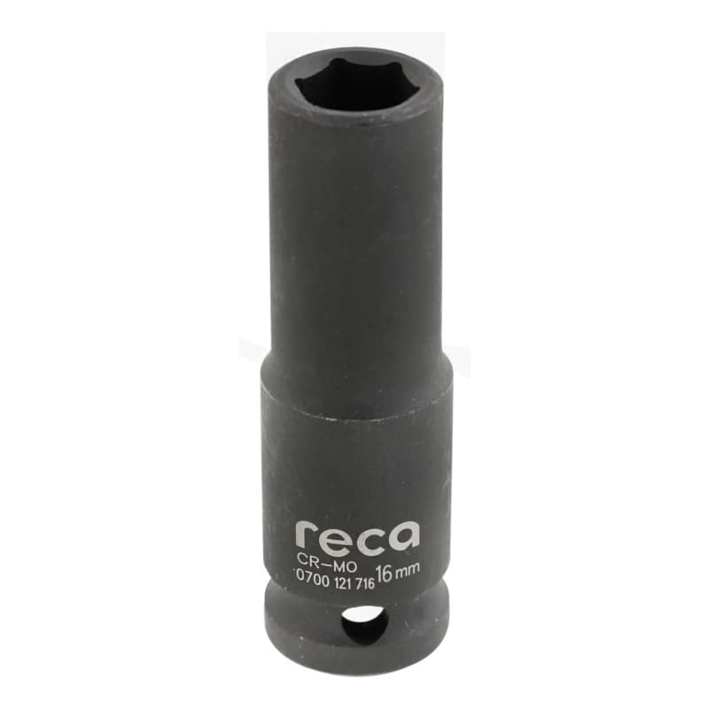 RECA impact socket wrench insert 1/2" DIN 3129 hexagonal, long 16 mm