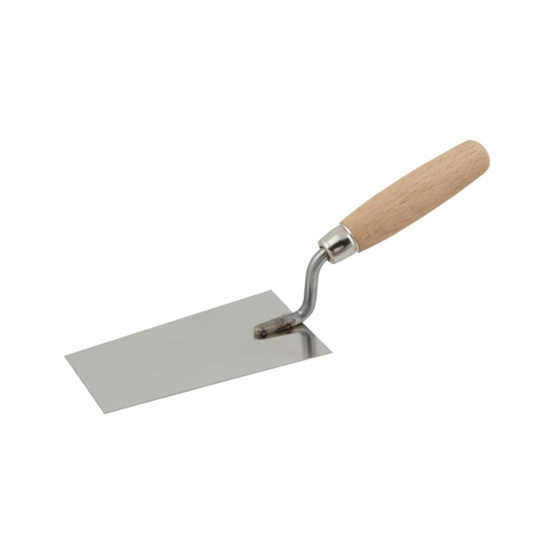 Swiss plastering trowel, stainless steel/wooden handle, 140 mm