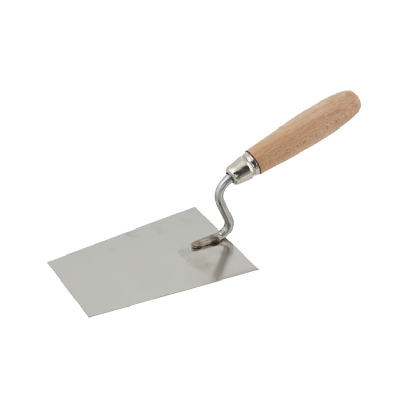Brick trowel, stainless steel/wooden handle, 160 mm