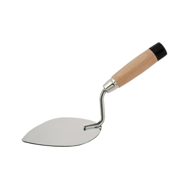 Heart-shaped tiler’s trowel, stainless steel/wooden handle with end cap, 160 mm