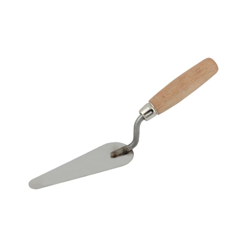 Cat’s tongue trowel, stainless steel/wooden handle, 160 mm