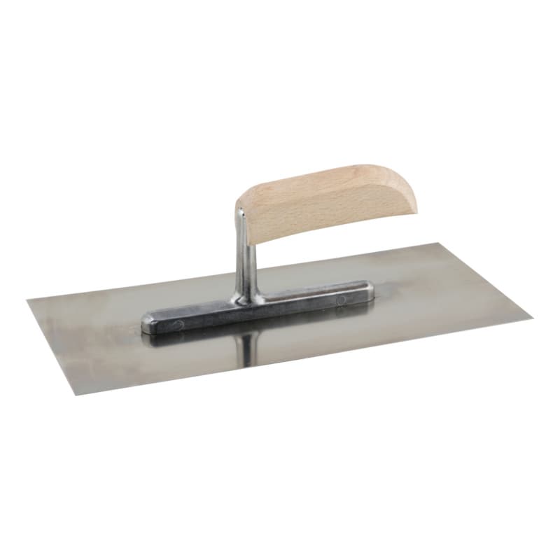 Steel smoothing trowel/wooden handle, 280x130x0.7 mm