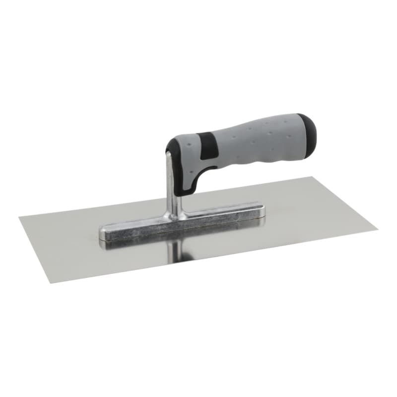 Stainless steel smoothing trowel/2C soft handle, 280x130x0.7 mm