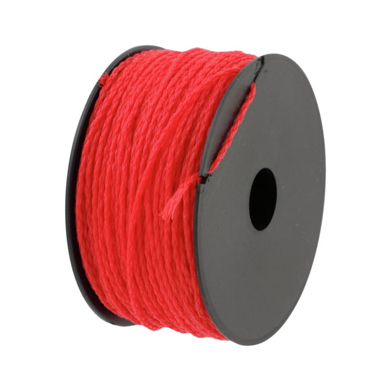 Red polyethylene bricklayer cord, 1.7 mm thick, 50 m long
