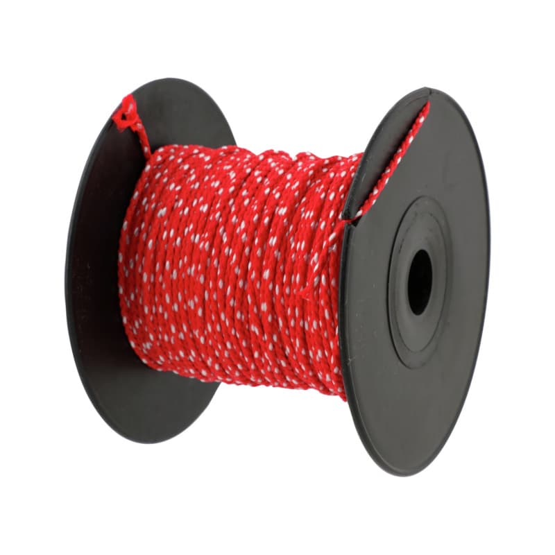 Red/white polypropylene bricklayer cord, 1.7 mm thick, 50 m long