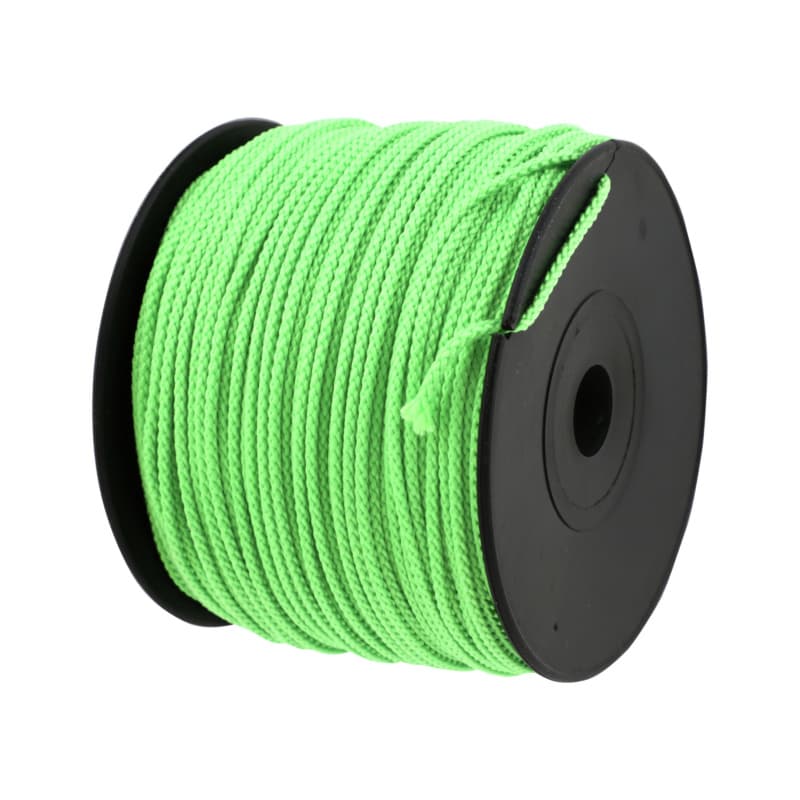 Neon green polypropylene bricklayer cord, 2.0 mm thick, 100 m long