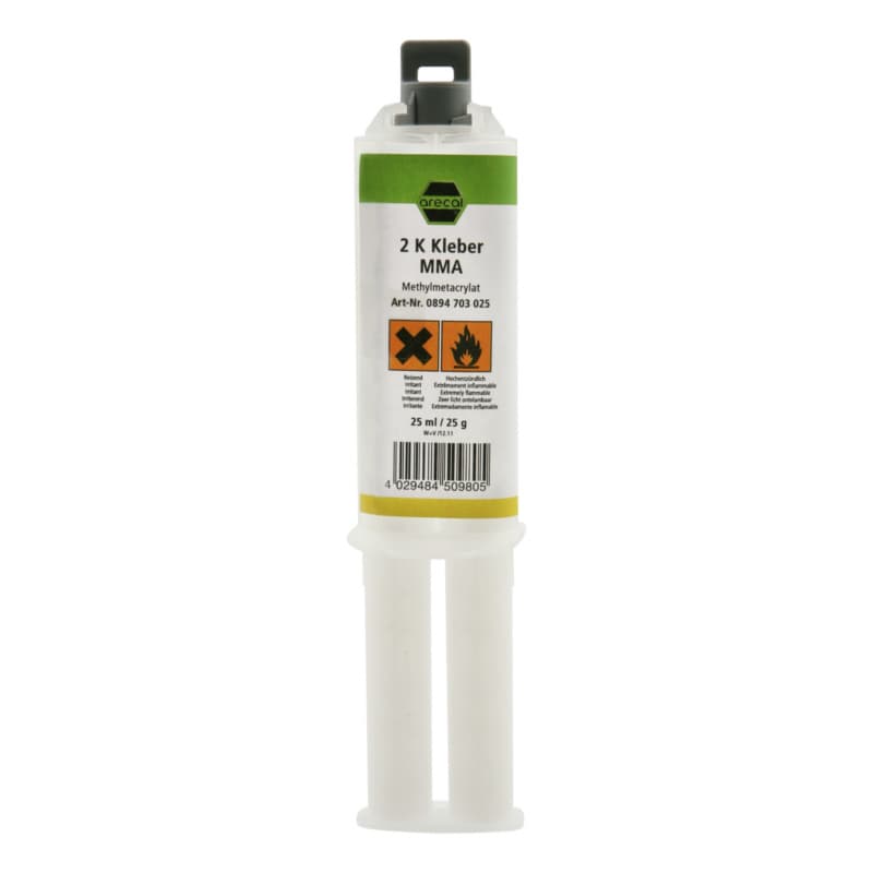 arecal 2-component adhesive, methyl methacrylate, cream-coloured, 25 ml