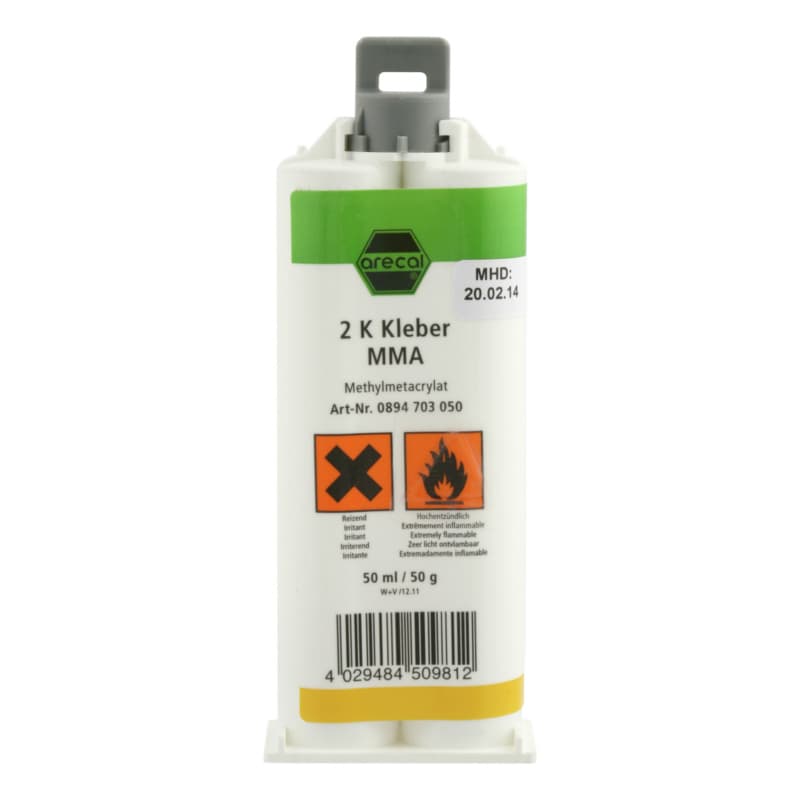 arecal 2-component adhesive, methyl methacrylate, cream-coloured, 50 ml
