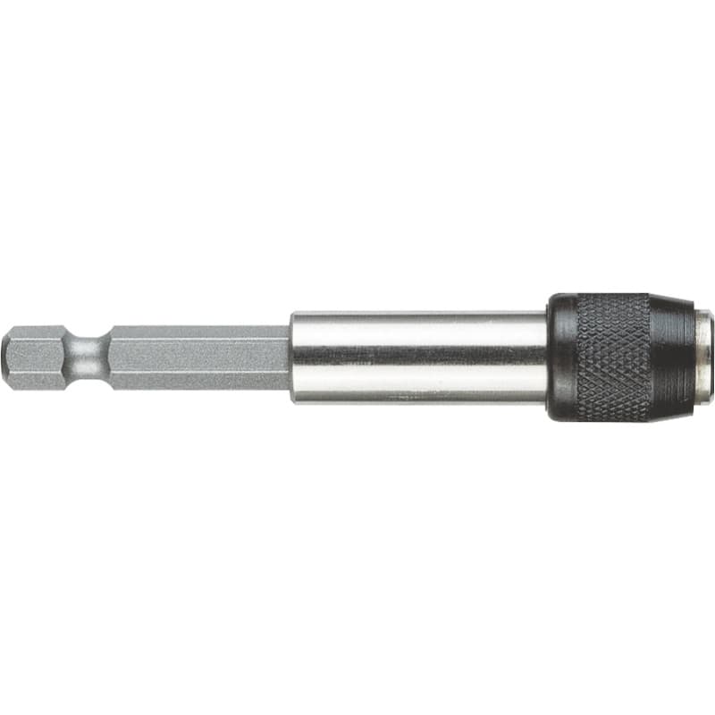 Bit holder 1/4", E 6.3 77 mm, with magnet
