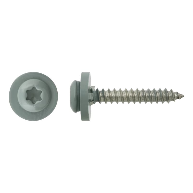 Cap-head window sill screw, A2, silver grey RAL 7001 3.9 x 25