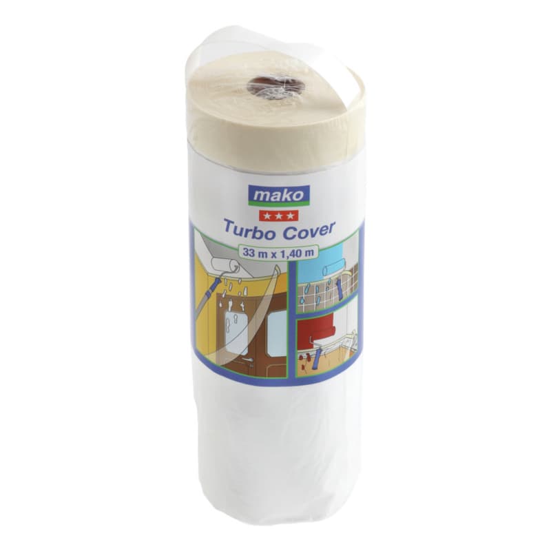 HDPE cover film with flat crepe tape, 10 µm, 1400 mm x 33 m