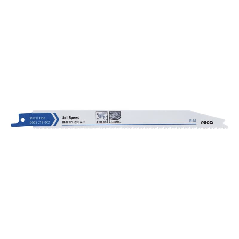 RECA sabre saw blade Uni Speed Metal tooth pitch 18-8 TPI length 200 mm