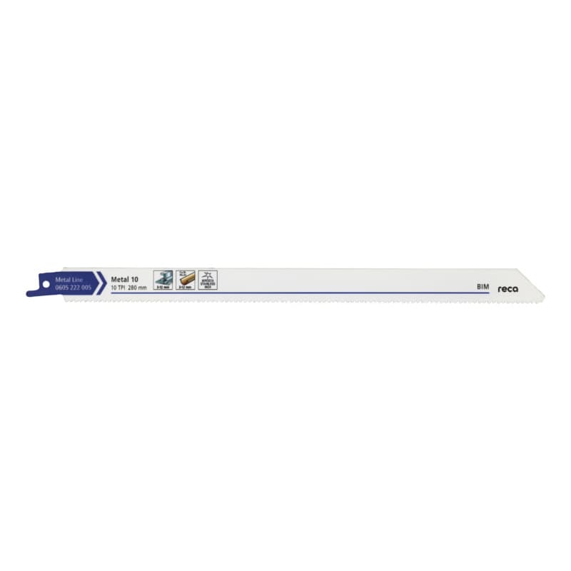 RECA sabre saw blade metal 10 tooth pitch 10 TPI / ZpZ, Metal Line length 280 mm