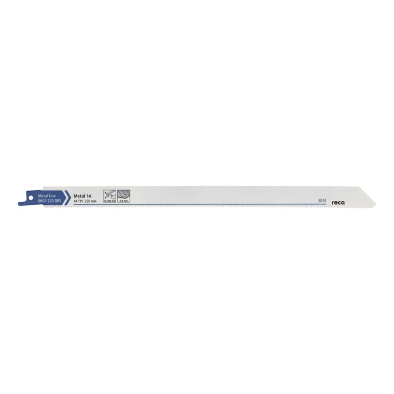 RECA sabre saw blade metal 14 tooth pitch 14 TPI Metal Line length 250 mm