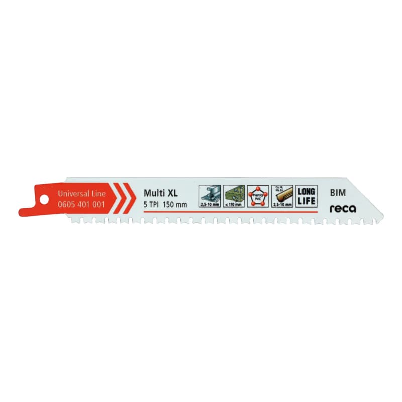 RECA sabre saw blade Multi XL tooth pitch M-tooth 5 TPI / ZpZ length 150 mm