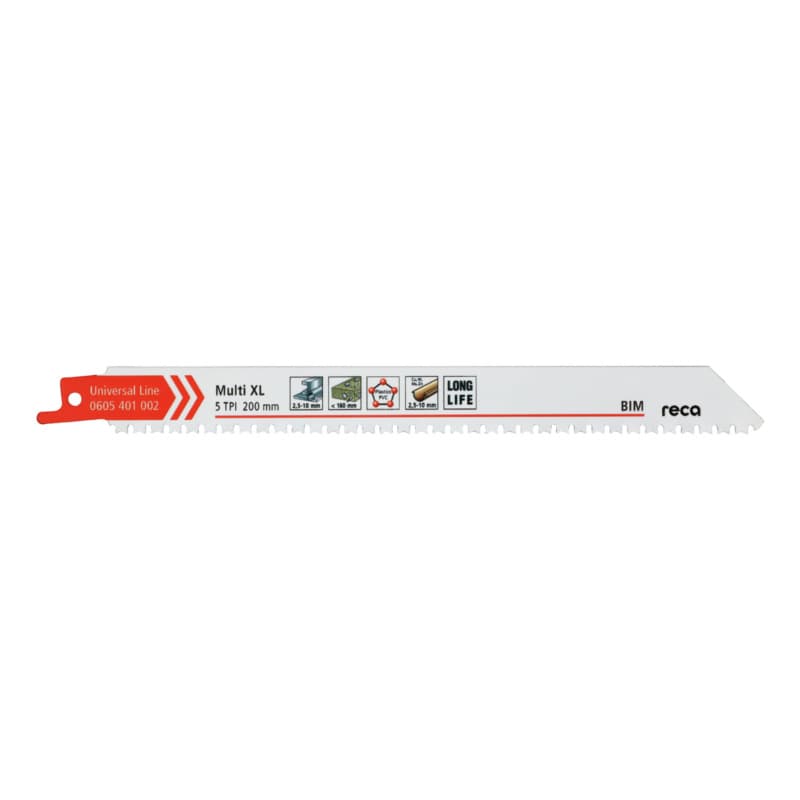 RECA sabre saw blade Multi XL tooth pitch M-tooth 5 TPI / ZpZ length 200 mm
