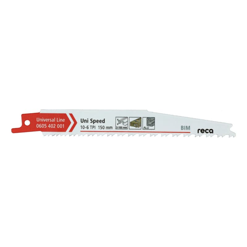 RECA sabre saw blade Uni Speed tooth pitch 10-6 TPI / ZpZ length 150 mm
