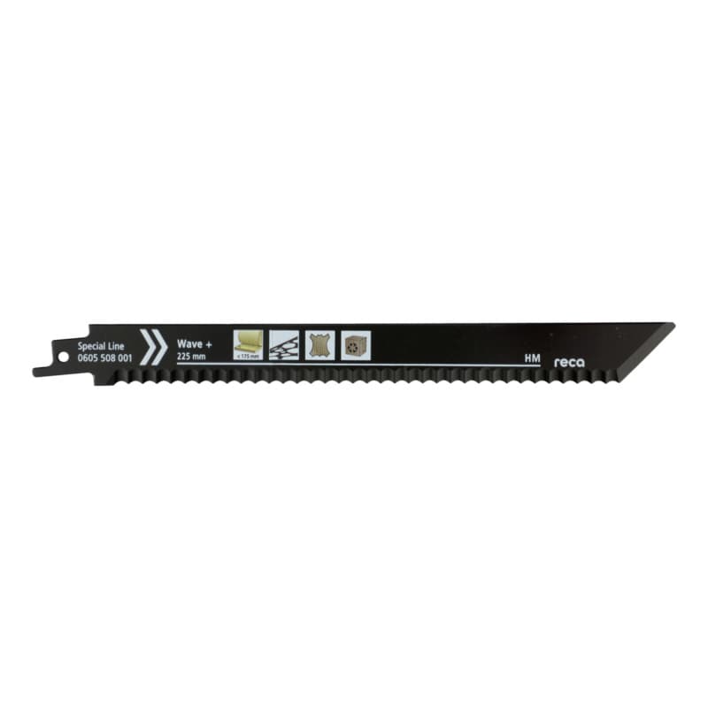 RECA sabre saw blade Wave+ tooth pitch serrated edge, Special Line length 225 mm