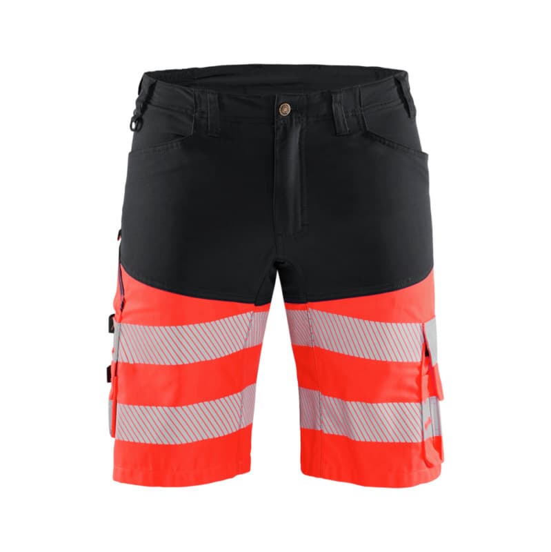 High Vis Shorts with Stretch Black/High Vis Red 1541 1811 9955 C64
