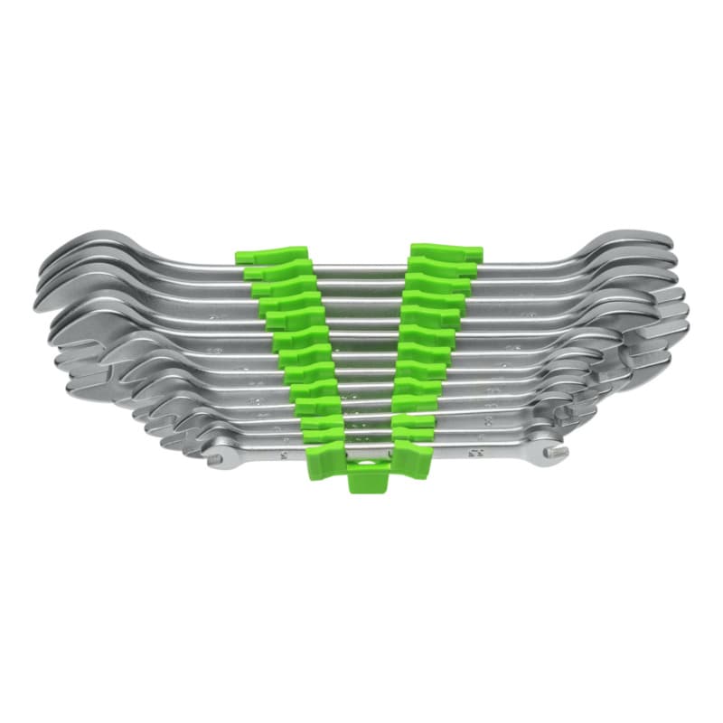 RECA double open-end wrench set, plastic holder, DIN 3110, 12 pcs (sizes 5–22mm)