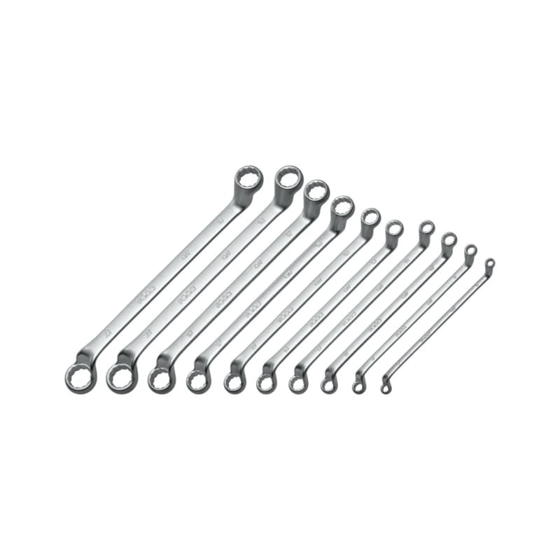 RECA double-end box wrench set depressed centre DIN 838 10 pieces (size 6-22 mm)
