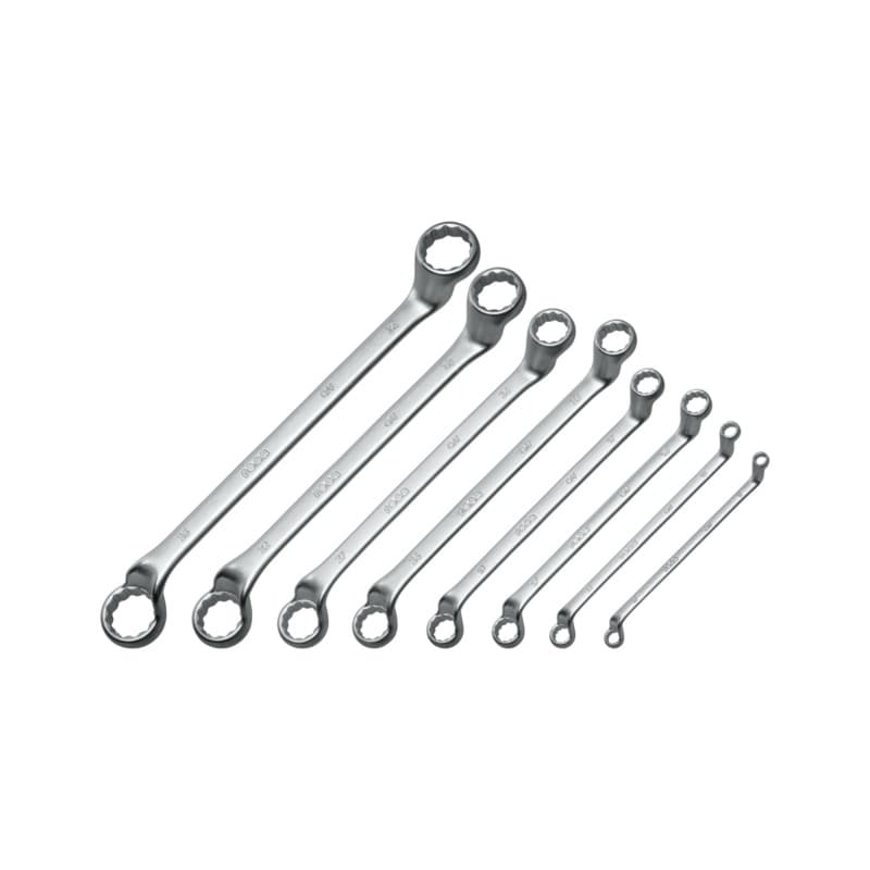 RECA double-end box wrench set depressed centre DIN 838 8 pieces (size 8-36 mm)