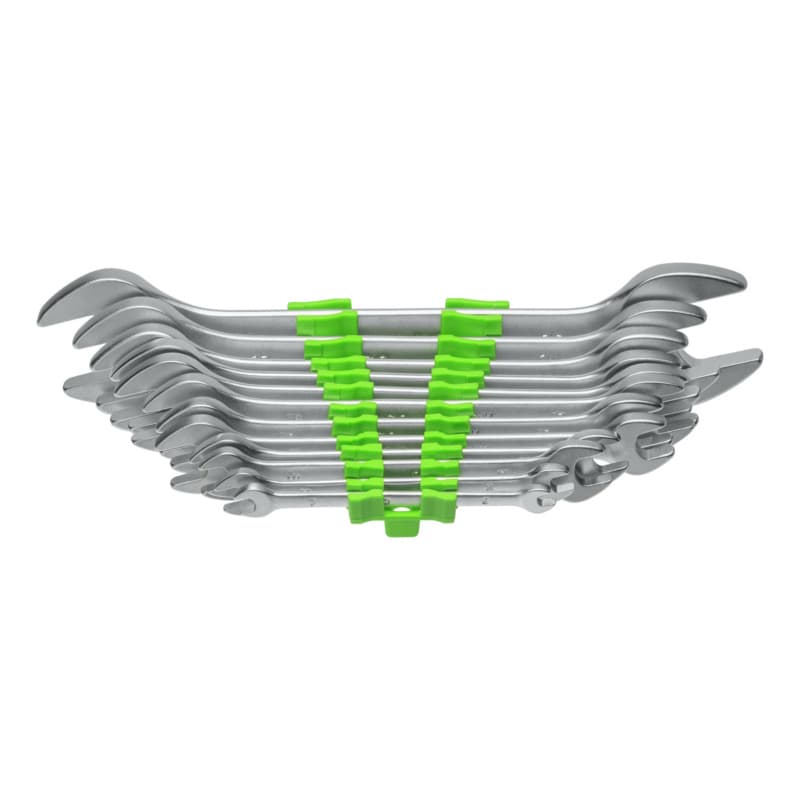 RECA double open-end wrench set, plastic holder, DIN 3110, 12 pcs (sizes 6–32mm)