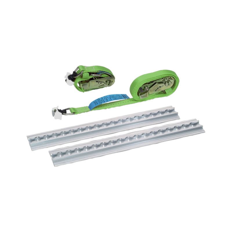 Gas cylinder holder set 310 mm 2x airline rail, 2x lashing strap
