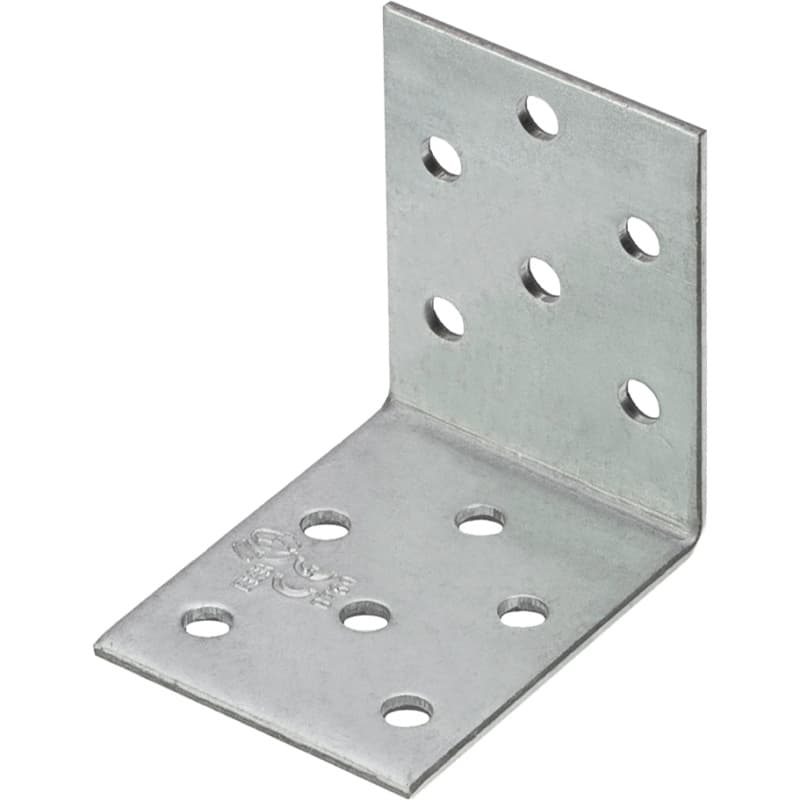 Perforated angle bracket 60, galvanised steel, ETA-09/0355, 40x60x60x2.5
