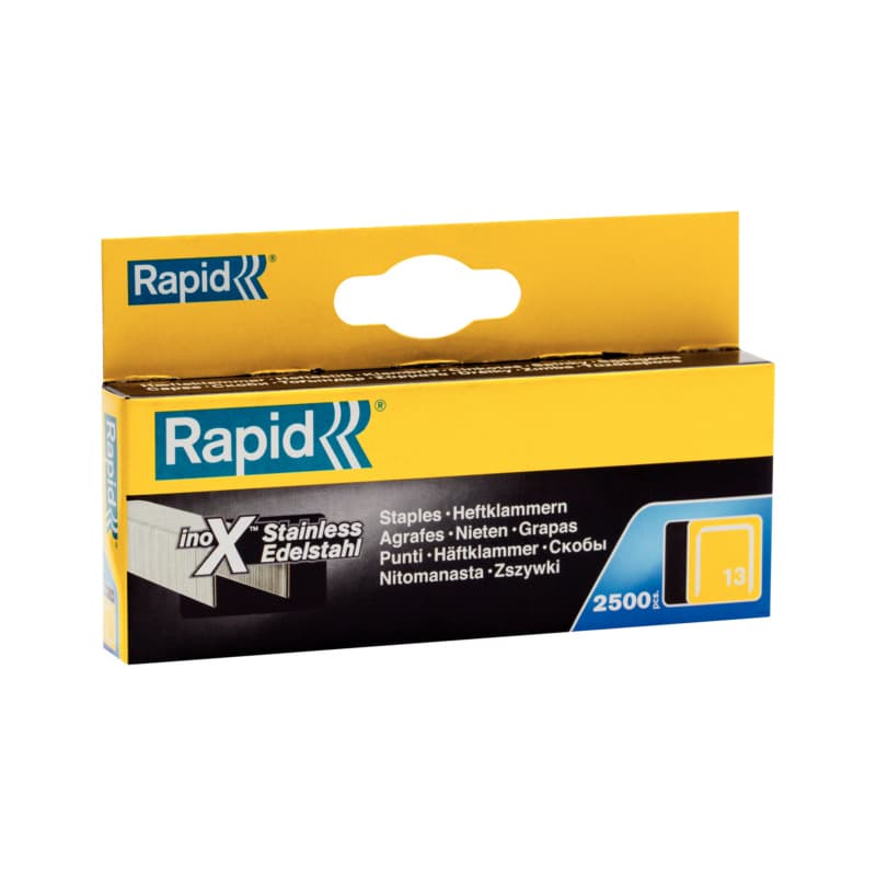 Rapid staple type 13, stainless steel, contents 2500 units 10.6 x 8.0 x 0.7 mm