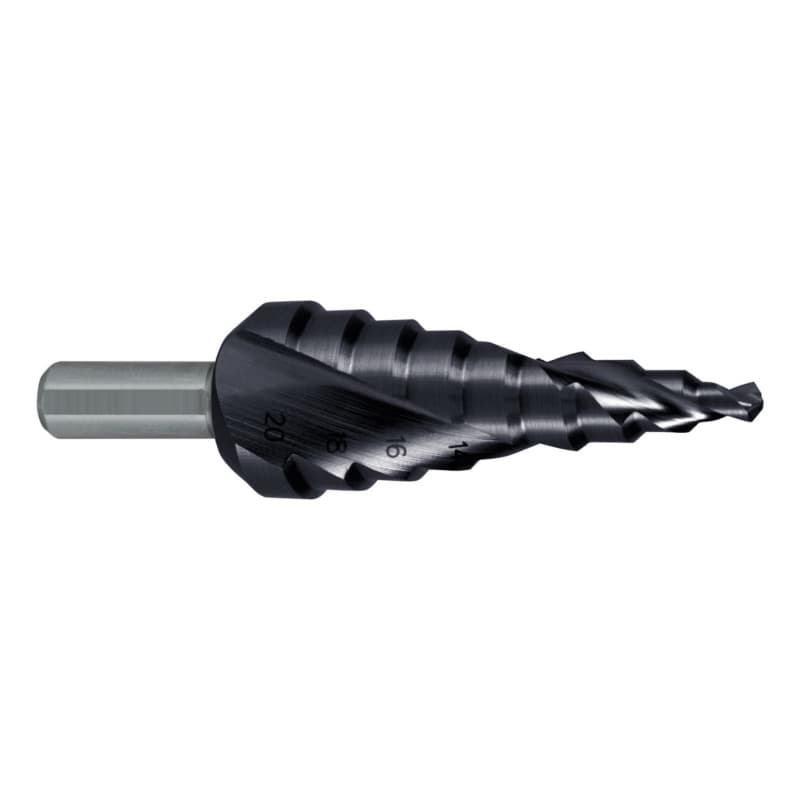 Stepped drill bit HSS TiAlN 4–20 mm