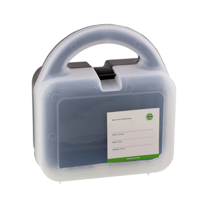 Storage box with labelling tag