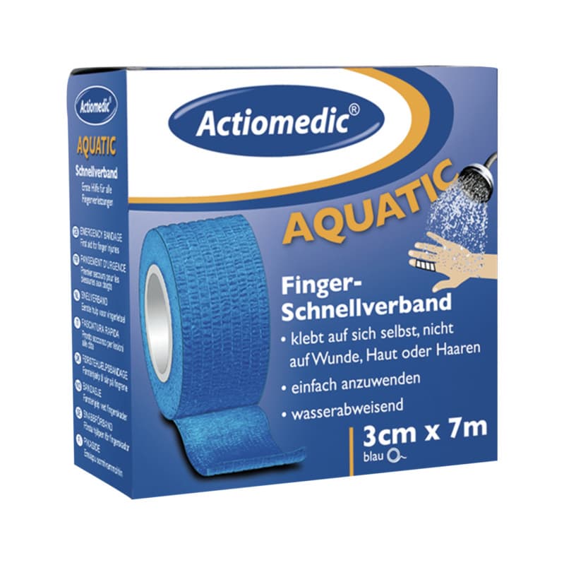 Actiomedic AQUATIC finger first aid dressing, blue 3 cm x 7 m