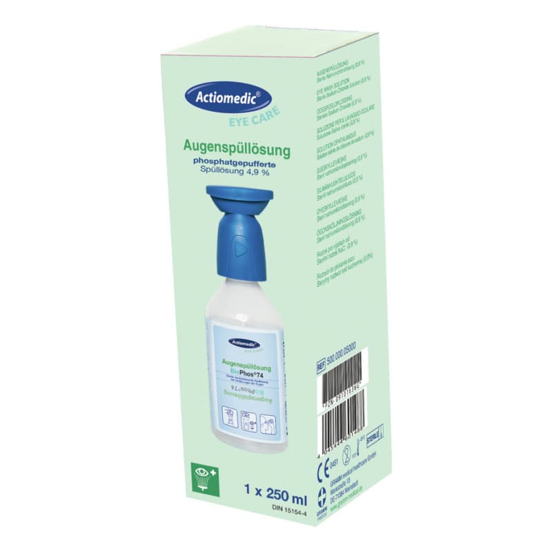 Actiomedic EYE CARE eye wash bottle, phosphate-buffered rins. sol. 250 ml