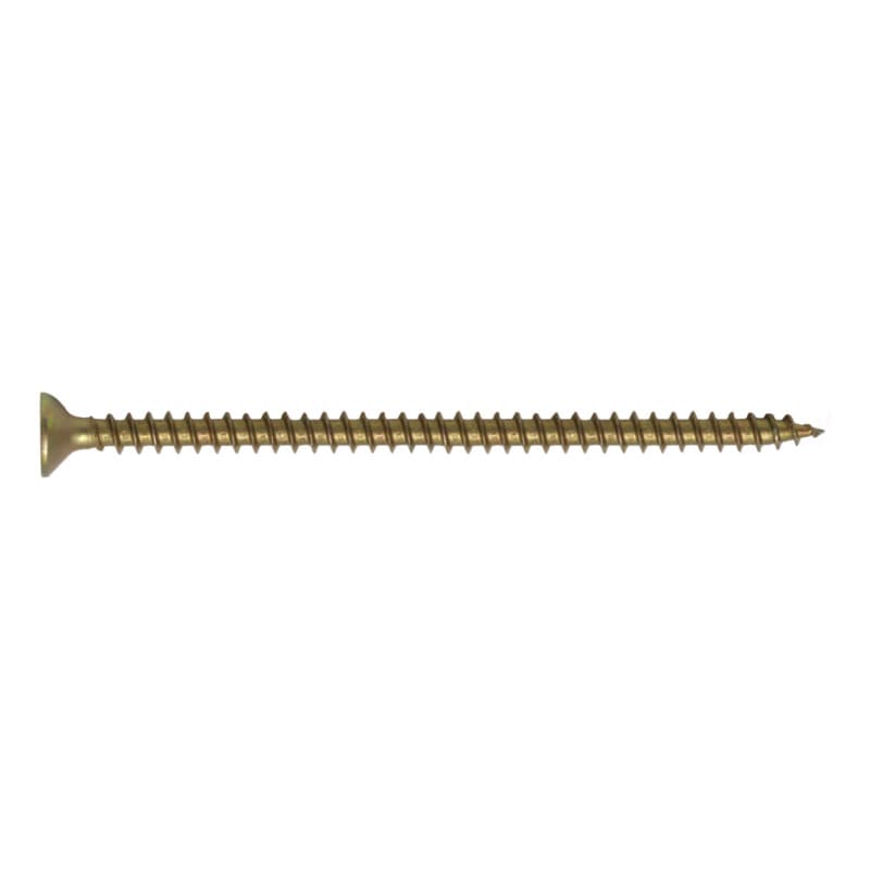 Countersunk head chipboard screw EN 14592 yell. galv., full thread 5.0 x 80