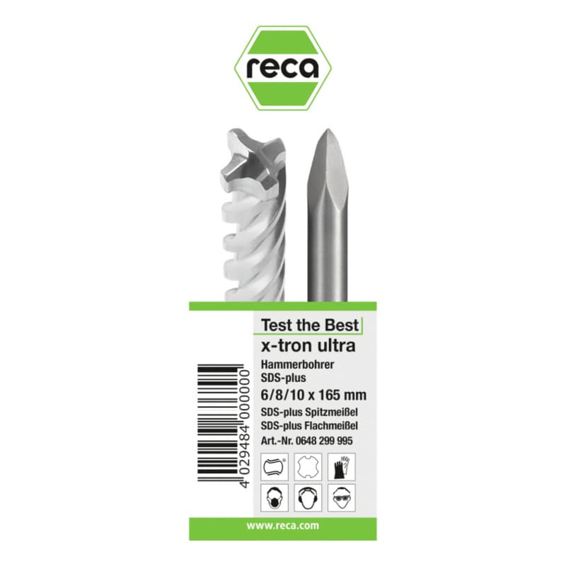 RECA SDSplus Test the Best with 3 drill bits, 2 chisels