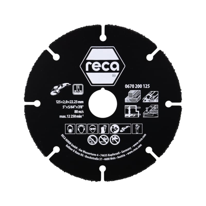 Multi Cut cutting disc, carbide-tipped, straight, 125 x 2 x 22.23 mm