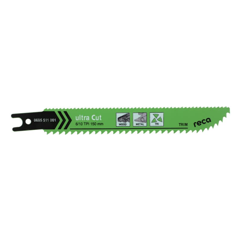RECA sabre saw blade ultra Cut 6/10, tooth pitch 6/10, TPI/ZpZ, length 150 mm