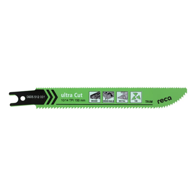 RECA sabre saw blade ultra Cut 10/14, tooth pitch 10/14, TPI/ZpZ, length 150 mm