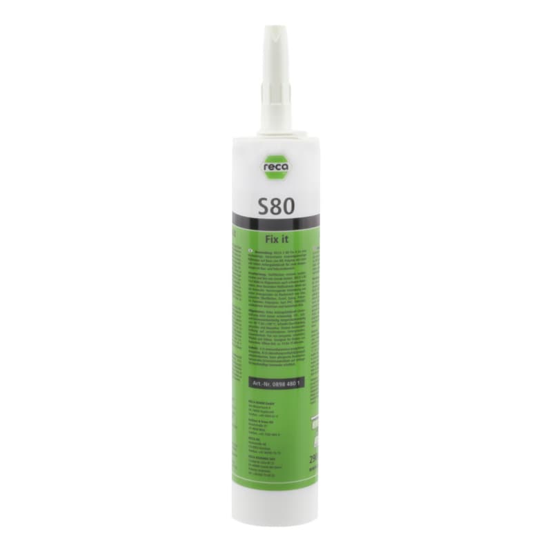 S 80 Fix it, black, adhesive with high level of initial adhesion, 290 ml