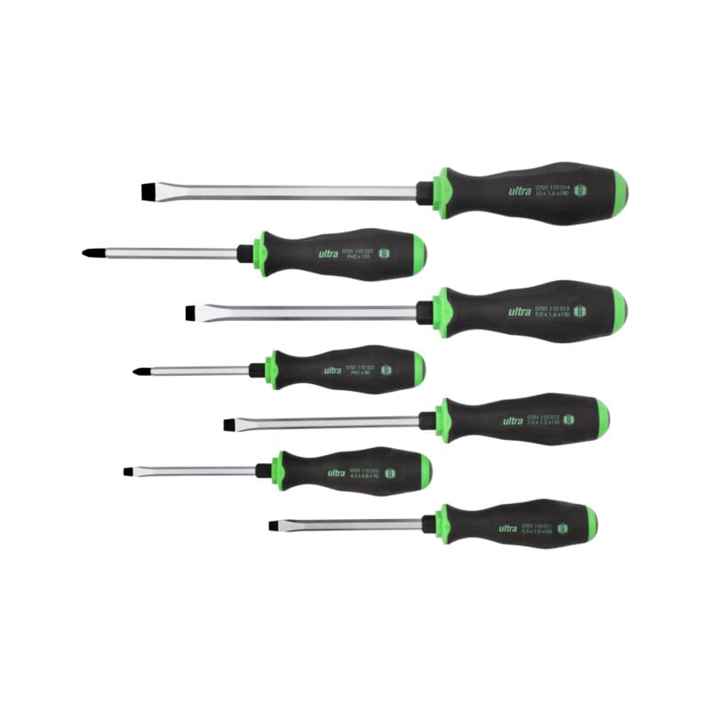 RECA ultra screwdriver set with striking cap, 7 pieces, SL/PH